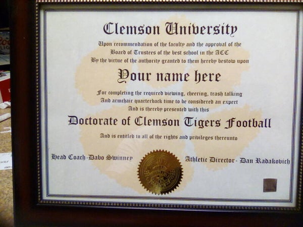 Clemson sports doctorate