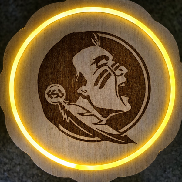 Florida State Seminoles LED plaque. Laser engraved.