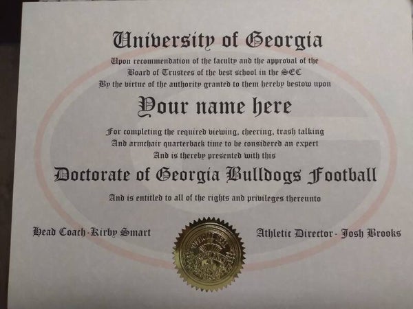Georgia Bulldog sports doctorate