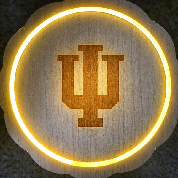 Indiana Hoosier LED plaque. Laser engraved.