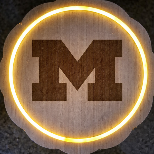 Michigan Wolverine's laser engraved plaque