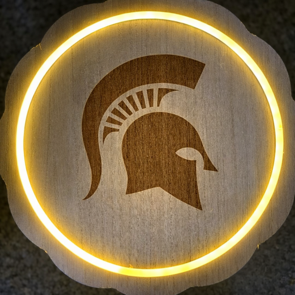 Michigan State Spartan laser engraved plaque