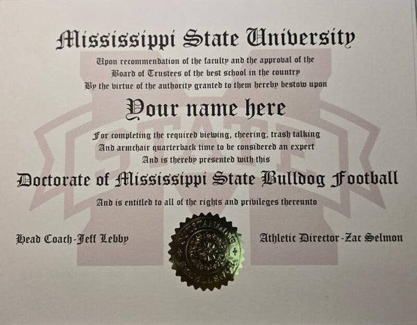 Mississippi State Bulldogs sports doctorate