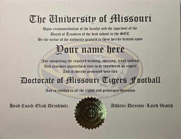 Mizzou Tigers sports doctorate