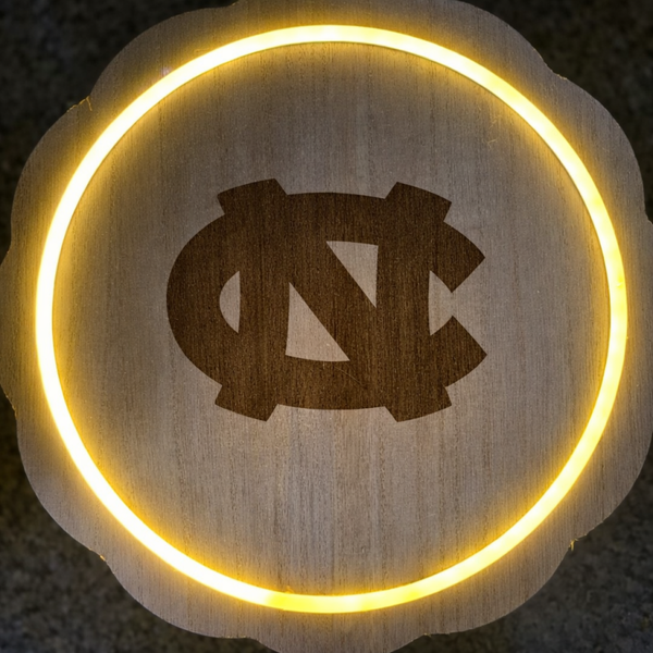 North Carolina Tar Heel laser engraved, LED plaque