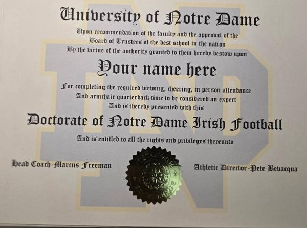 Notre Dame Fighting Irish sports doctorate