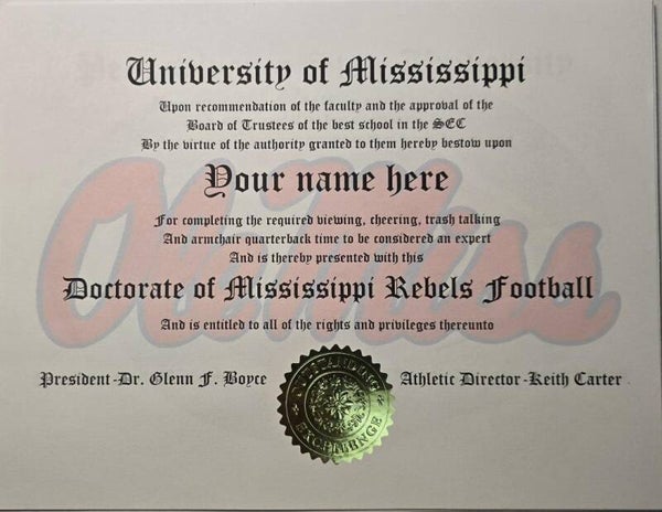 Mississippi Rebels sports doctorate