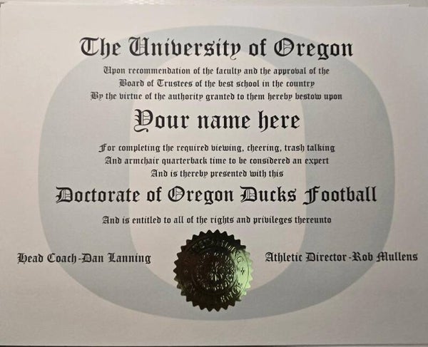 Oregon Ducks sports doctorate