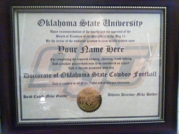 Oklahoma State Cowboys sports doctorate