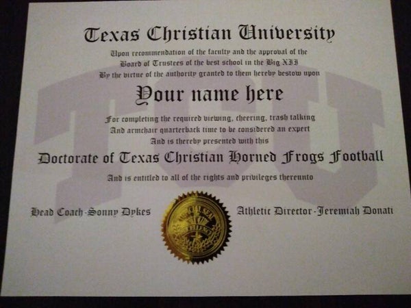 TCU Horned Frogs sports doctorate