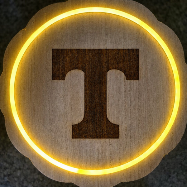 Tennessee Vols, laser engraved, LED plaque