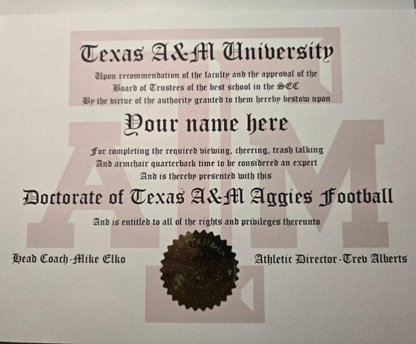 Texas A&M Aggies sports doctorate