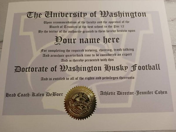Washington Huskies sports doctorate