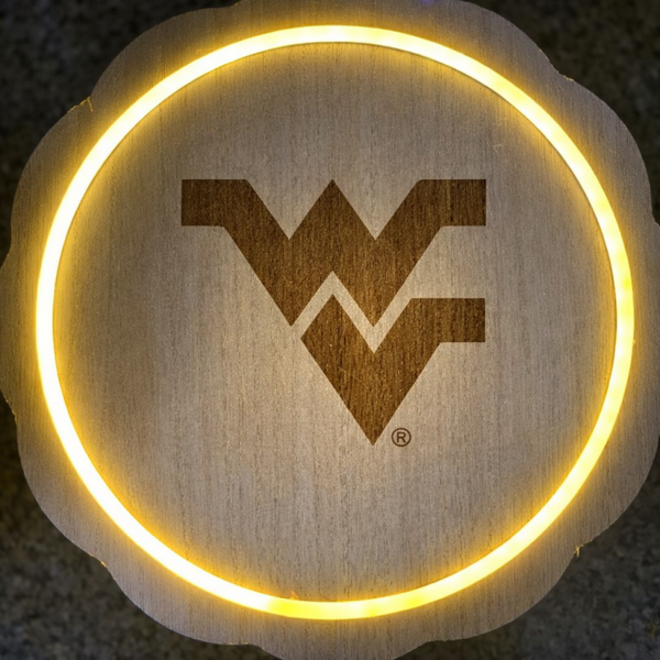 West Virginia Mountaineer Laser engraved, LED plaque