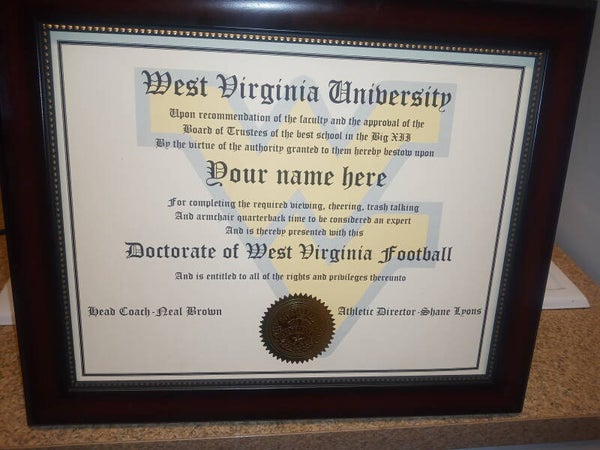 West Virginia Mountaineer sports doctorate