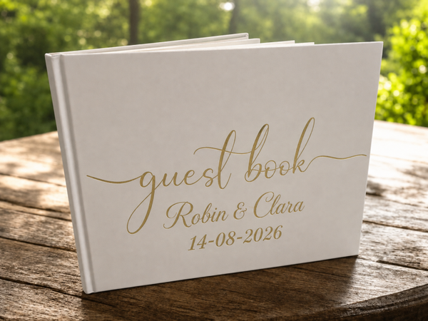 Gepersonaliseerd gastenboek wit
