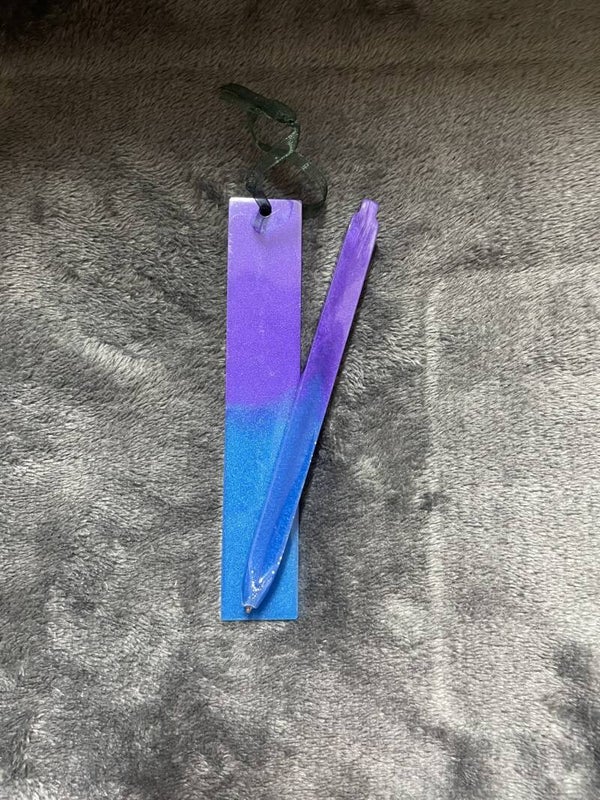 Epoxy | Set Pen & Boekenlegger Blauw-Paars