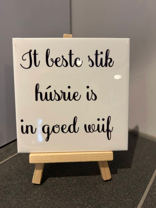 Tegeltje | 10x10 | It beste stik húsrie is in goed wiif
