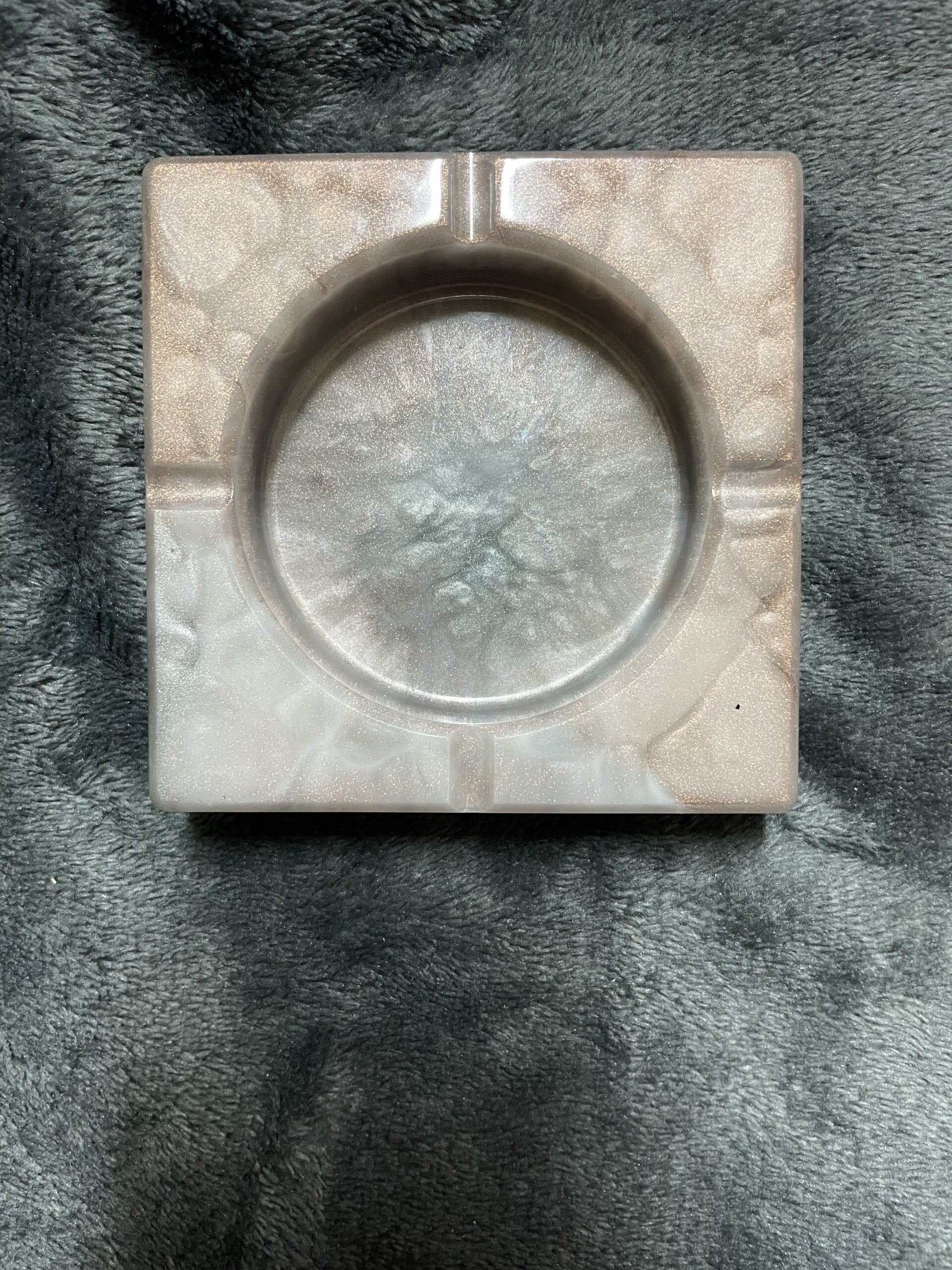 Epoxy | Asbak vierkant Koper-Zilver