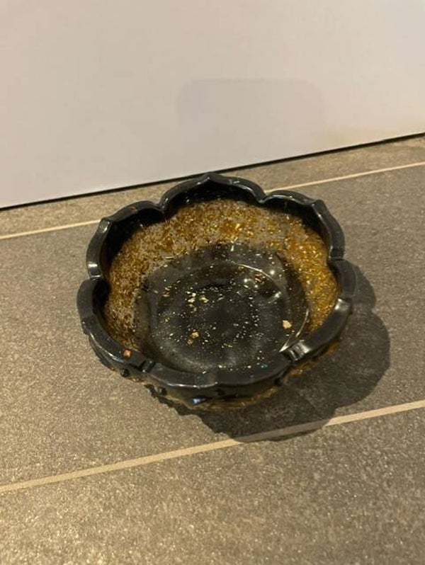 Epoxy | Schaaltje Zwart/Blank/Bladgoud