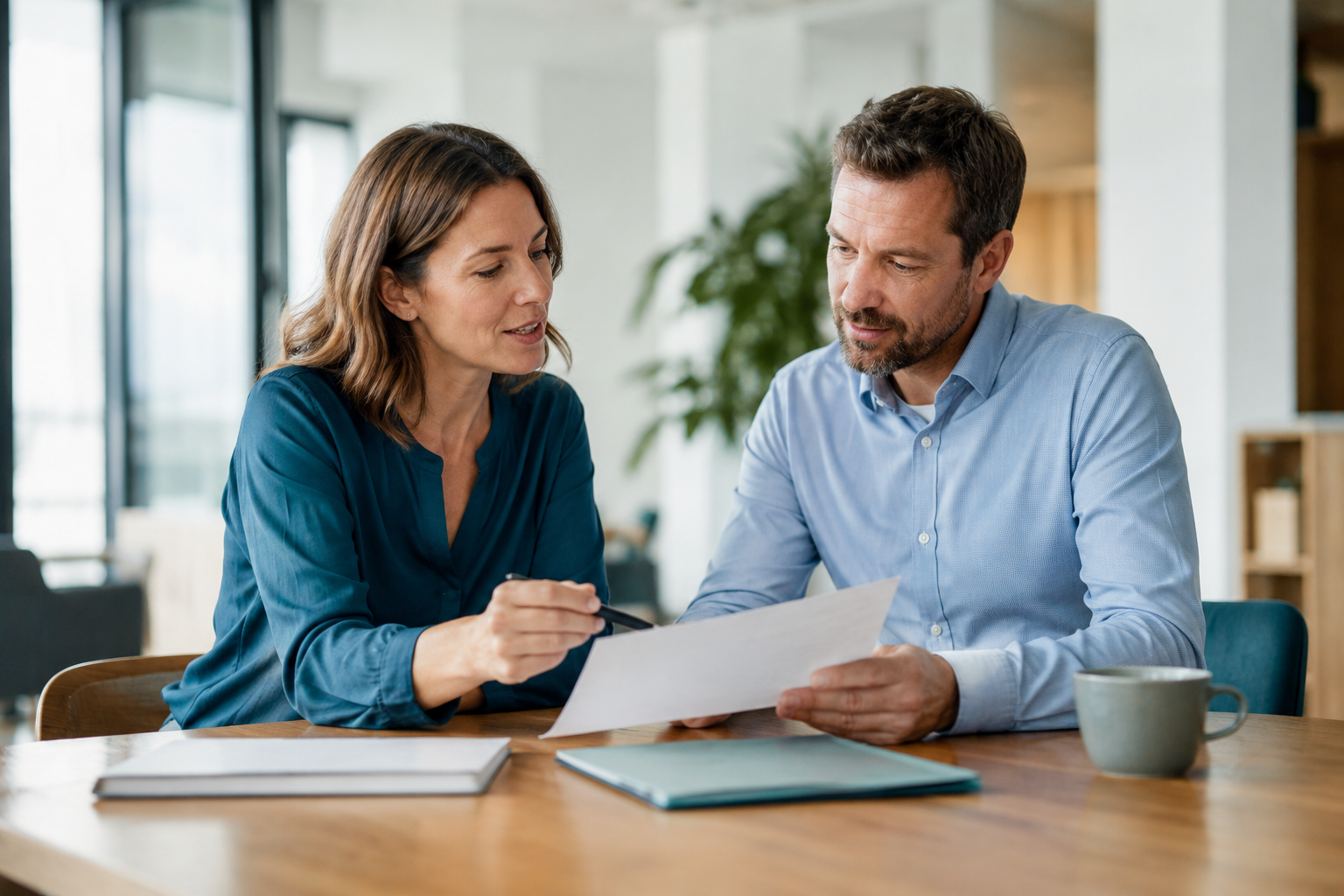 Consultante RH accompagnant un dirigeant de PME