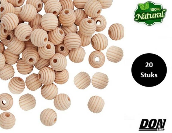 Ronde Natuurlijke Houten Honingraatkralen 12mm met 3mm Gat - 20 Stuks