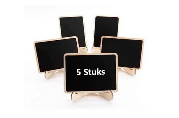 Bob Online™ - 5 Stuks – Mini Tafel Krijtborden met Verwijderbare Stands