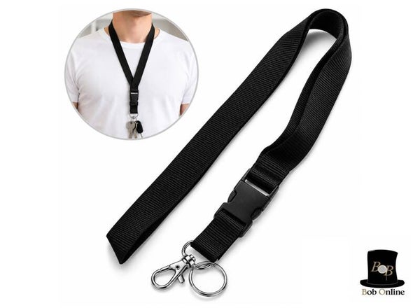 Zwart Keycord 54 cm – Stevig Nylon Sleutelkoord