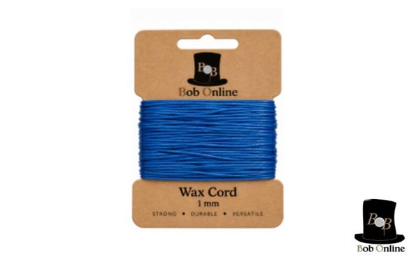Blauw Waxkoord 1 mm x 10 Meter – Gewaxt Koord voor Sieraden, Knutselen - DIY Blue Waxed Cord 1mm x 10 Metres