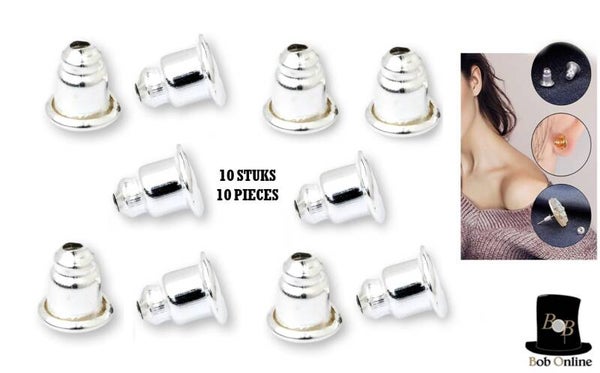 Bob Online ™ - 10 Stuks – RSV – Zilverkleur – Kogel Oorbelmoeren – Vervangingen Kogel Oorbel Stoppers