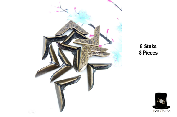 Bob Online ™-8 stuks- Antieke Brons-Boeken Hoekbeschermers - 8 Pieces Bronze Color - Book Corner Protectors
