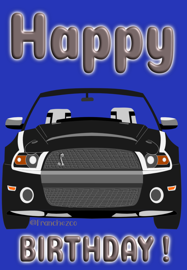 Mustang Birthday Card