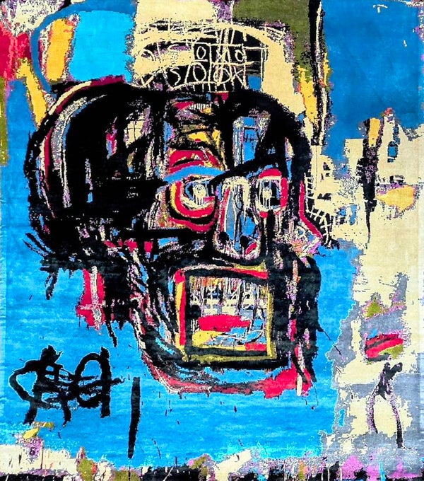 Jean-Michel Basquiat - Tapis d'après, Contemporain noué à la main.