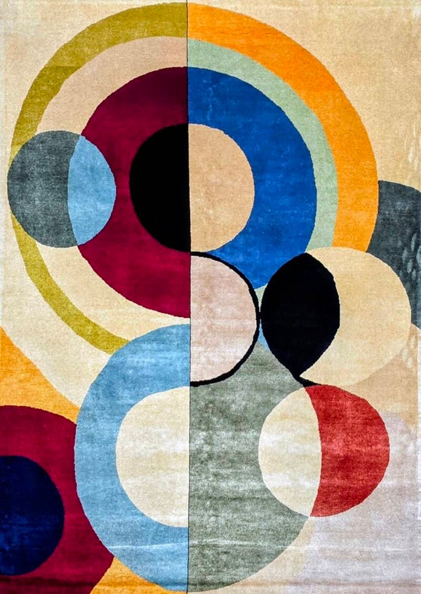 Sonia Delaunay - Tapis d'après, noué à la main.