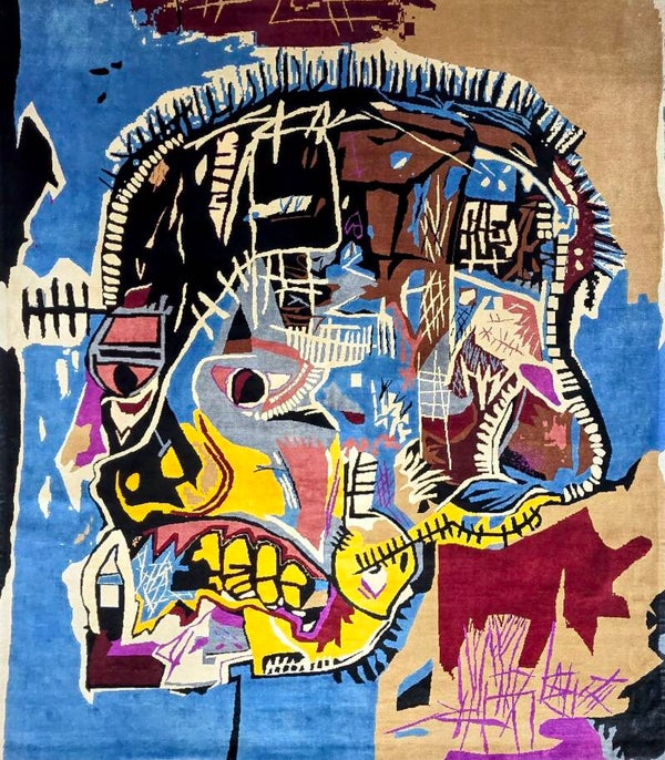 Jean-Michel Basquiat- Tapis d'après, Contemporain fait à la main.