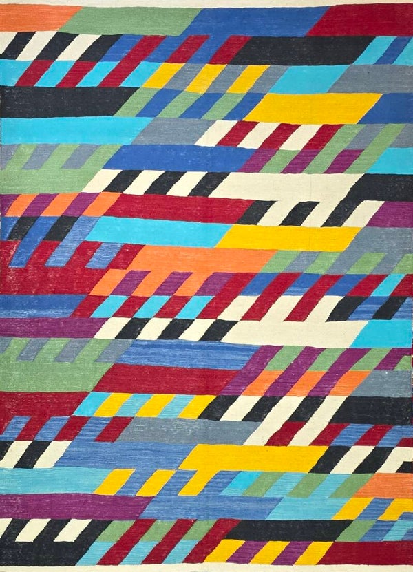 Bridget Riley - Tapisserie d'après, Contemporain tissés à main.