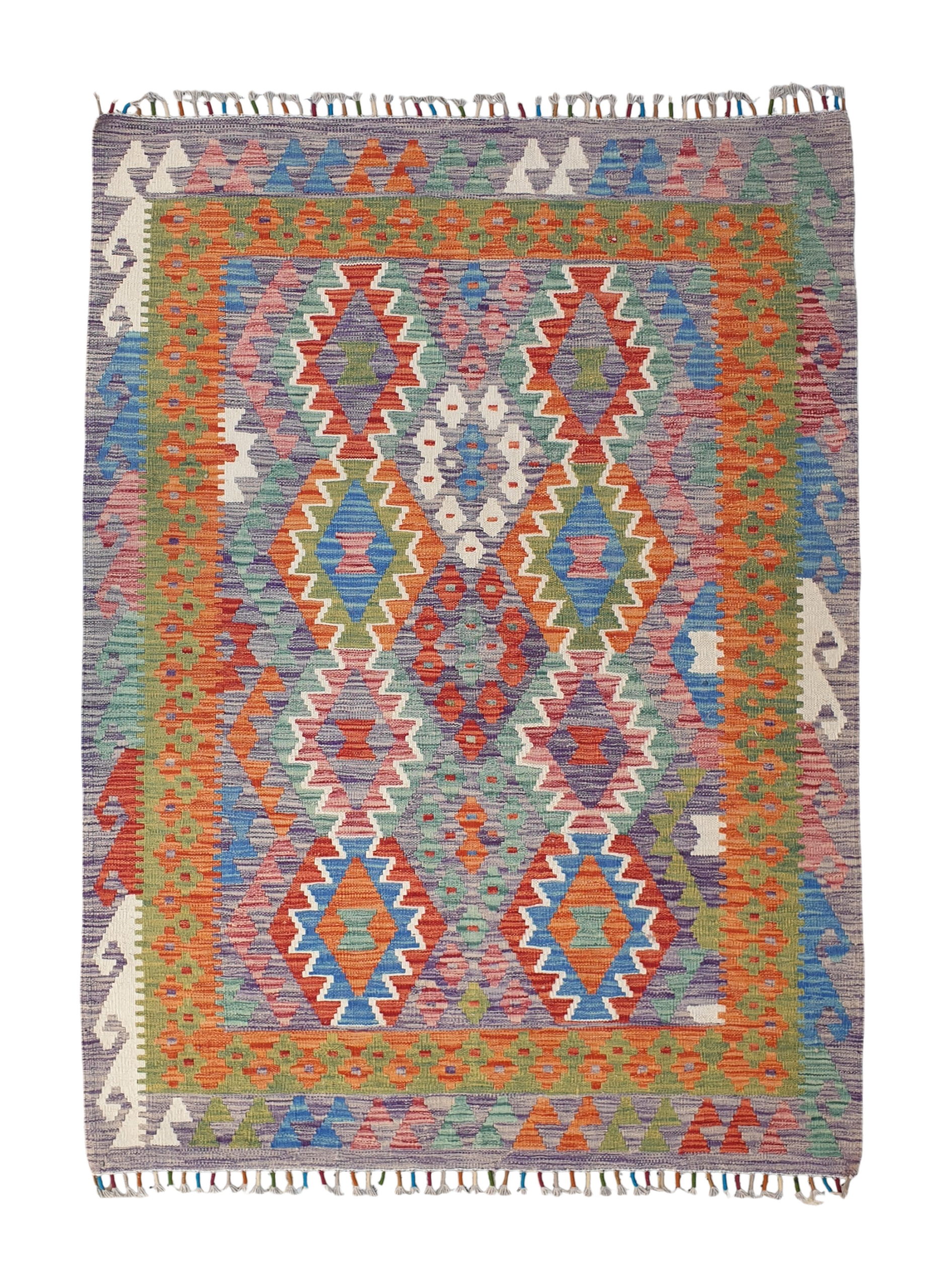 Tapis Kilim old style Afghan 180x131 multicolore tissé en laine