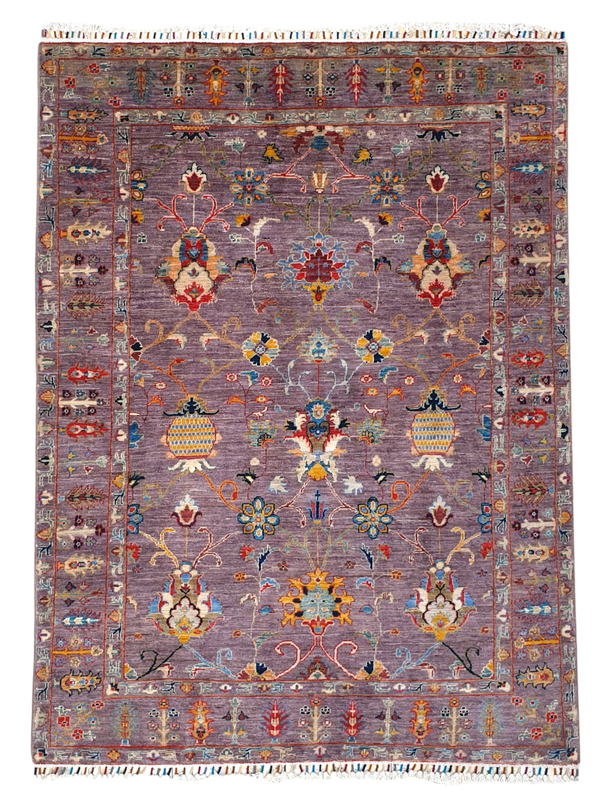 Tapis Sultani Afghanistan 200x149 multicolore en laine noué à la main