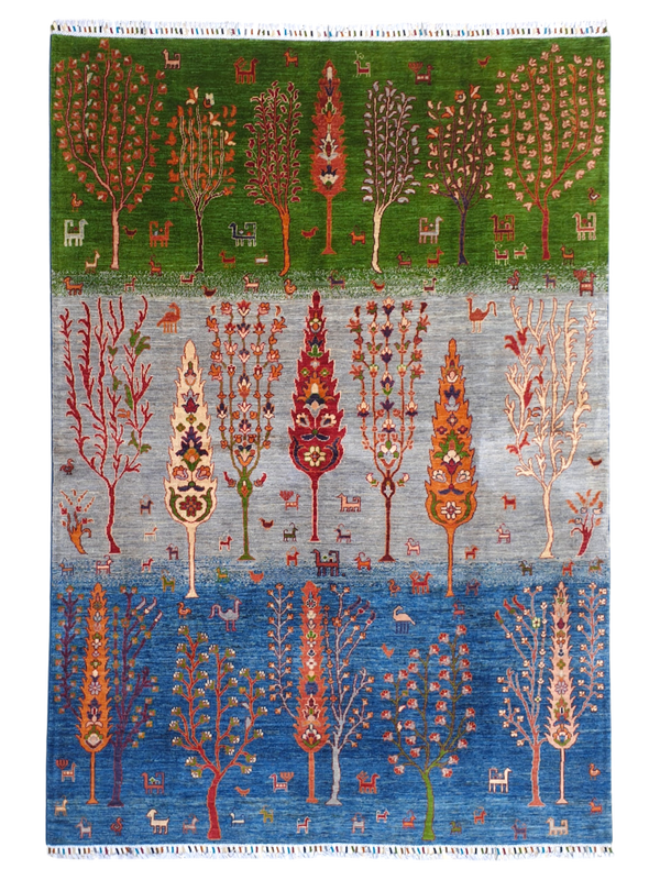 Tapis Bakshaish Afghanistan 265x184 multicolore en laine noué à la main