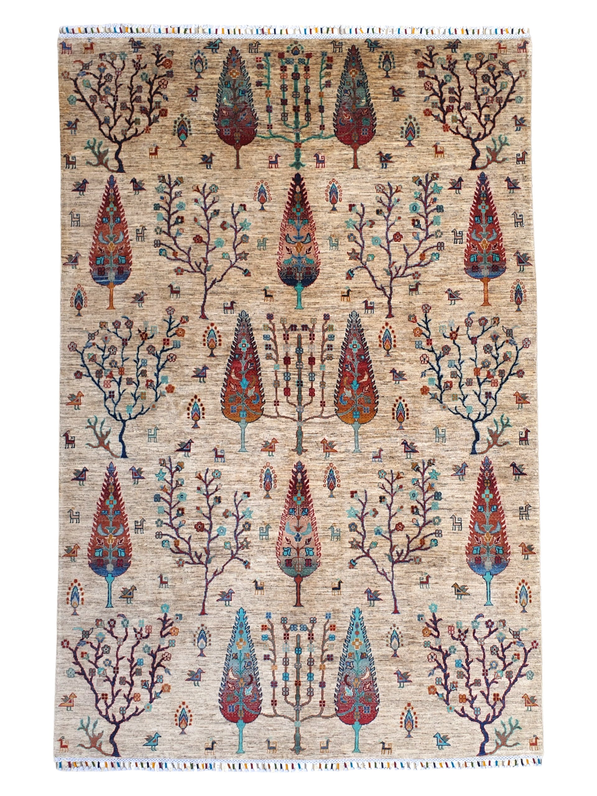 Tapis Bakshaish Afghanistan 200x149 multicolore en laine noué à la main