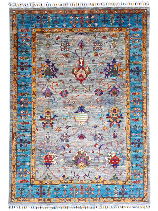 Tapis Sultani Afghanistan 220x146 Multicolore noué à main en laine