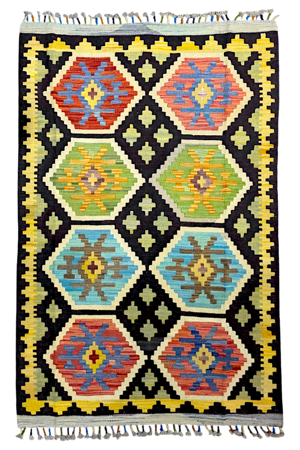 Kilim de cuisine 153x103 tissé à la main %100 laine