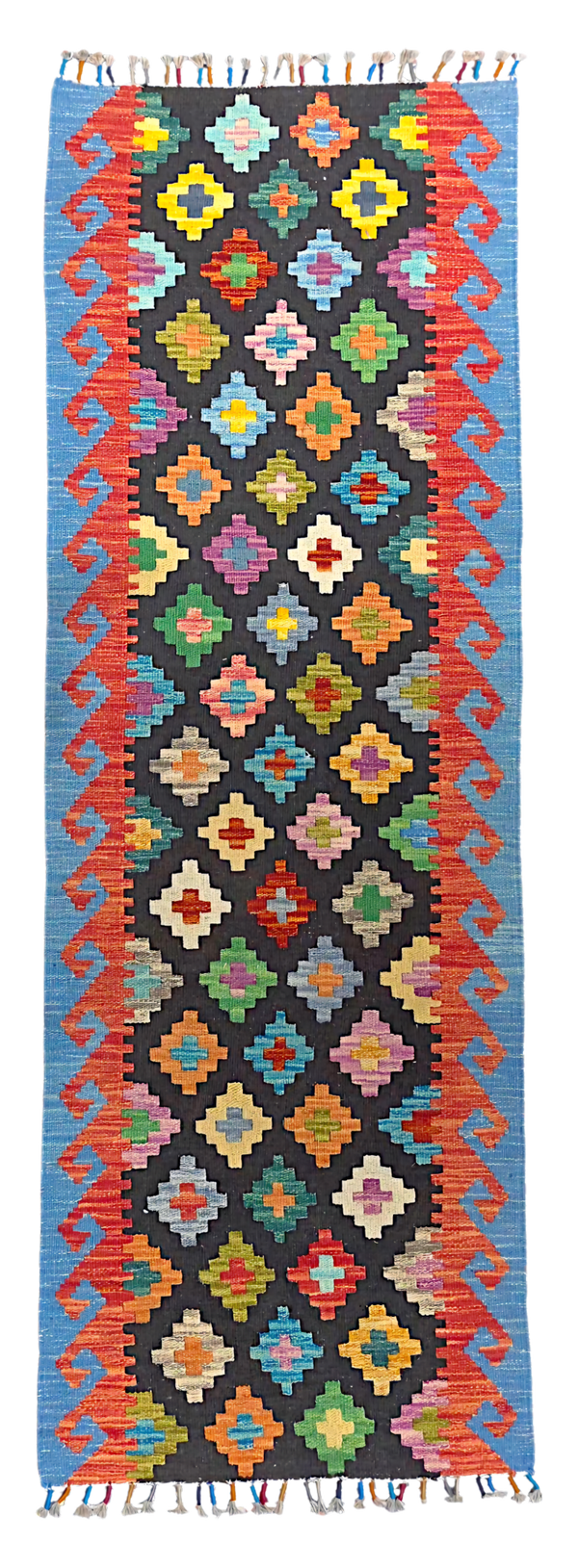 Kilim couloir Maimana 194x67 tissé à la main %100 laine