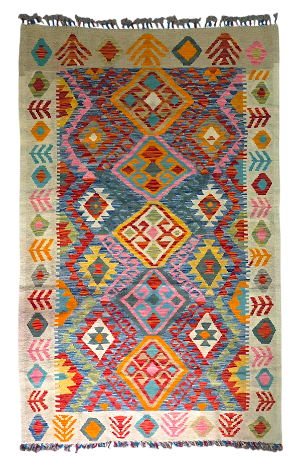 Kilim old style 195x125 tissé à la main %100 laine