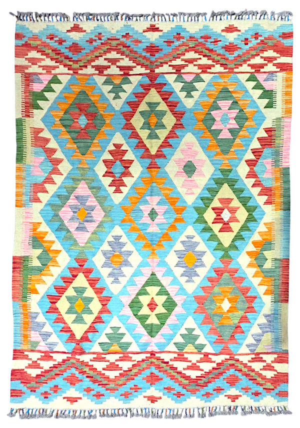 Kilim old style 204x156 tissé à la main %100 laine