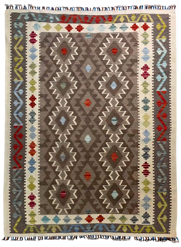 Kilim Afghan Nomades 180x128 tissé à la main %100 laine