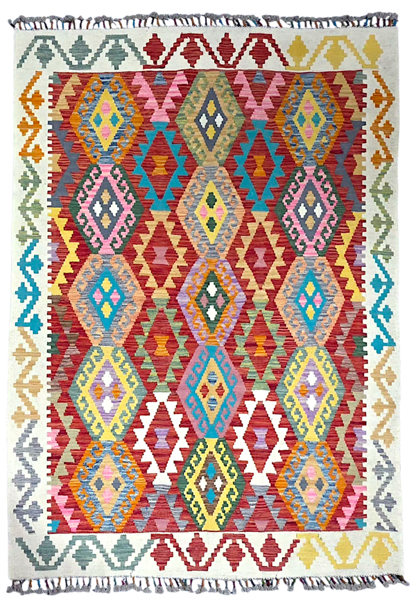 Kilim old style 203x150 tissé à la main %100 laine