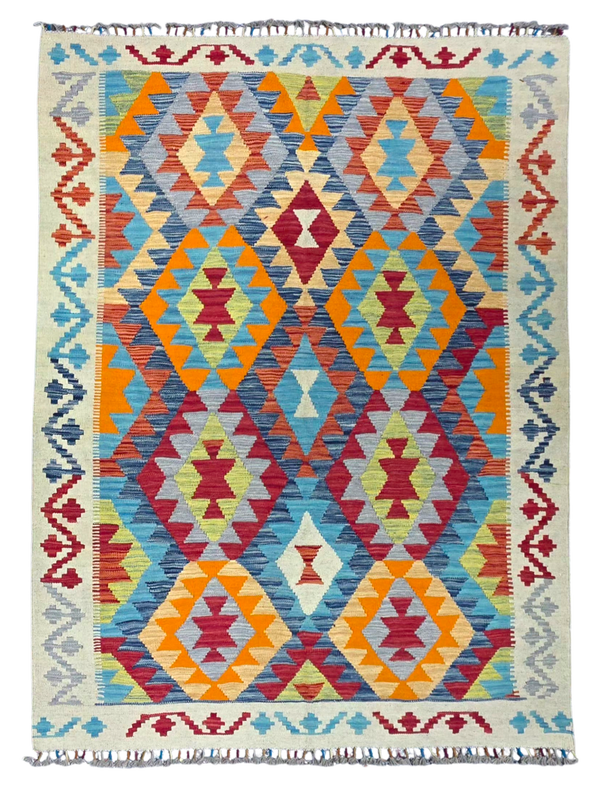 Kilim Afghan Nomades 202x150 tissé à la main %100 laine