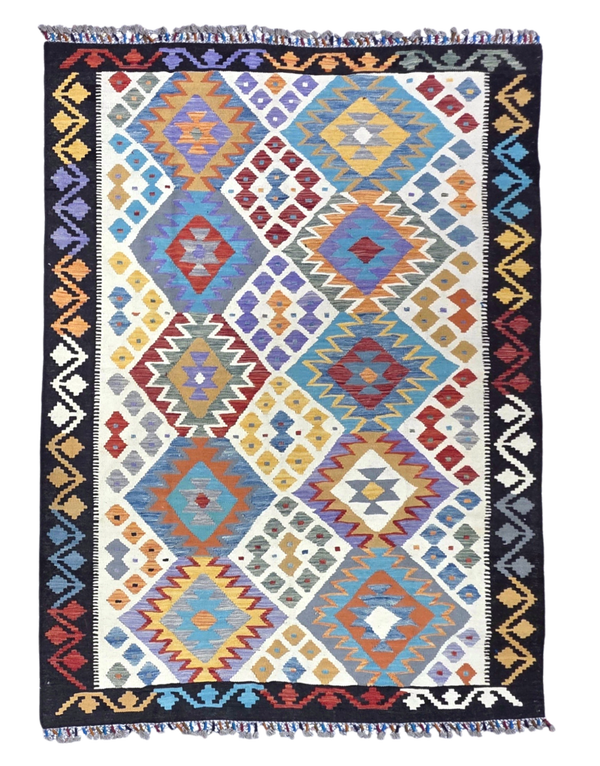 Kilim Afghan Nomades 201x149 tissé à la main %100 laine
