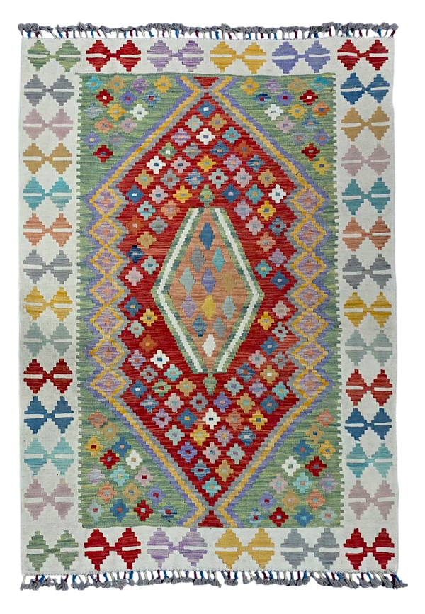Kilim Afghan Nomades 178x126 tissé à la main %100 laine